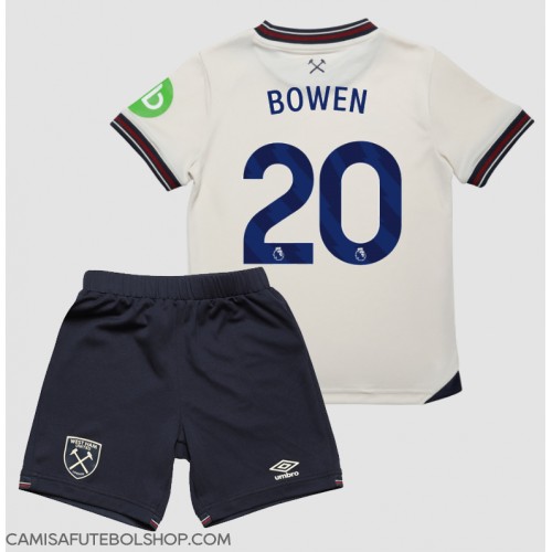 Camisa de time de futebol West Ham United Jarrod Bowen #20 Replicas 2º Equipamento Infantil 2025-26 Manga Curta (+ Calças curtas)